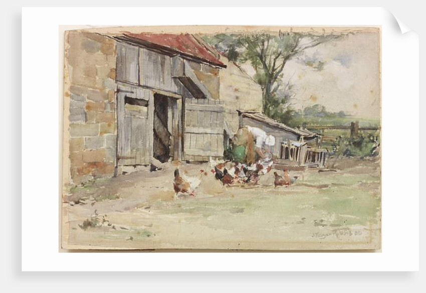 Feeding the Hens, 1909 by John Edgar Mitchell