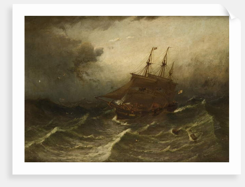 Sailing Vessel in a storm 1882 by Duncan F. McLea