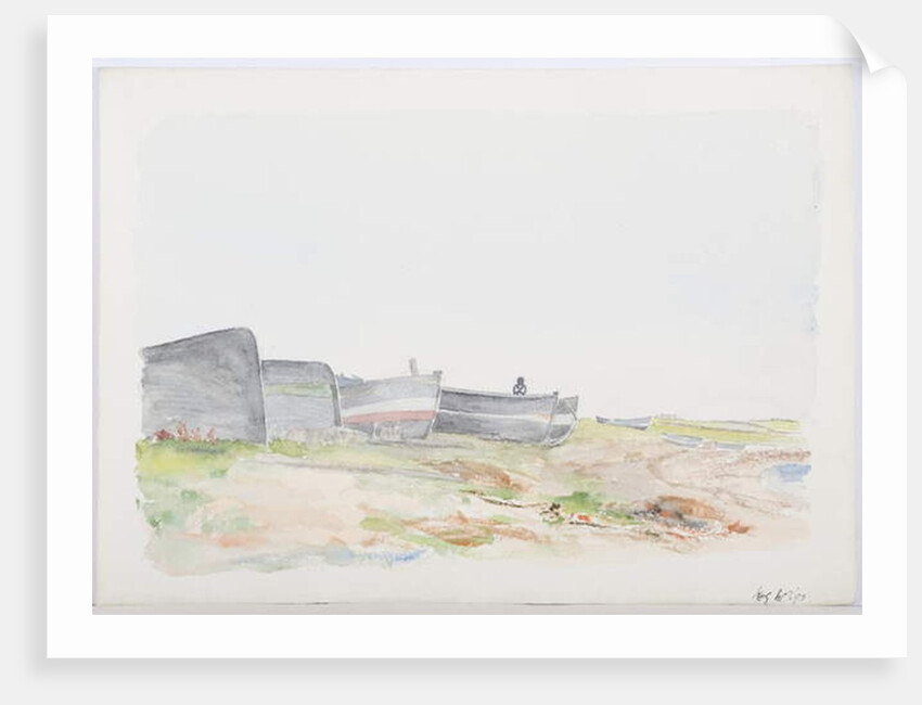 Fishing Cobles, Holy Island, 1895 by Daniel Oliver