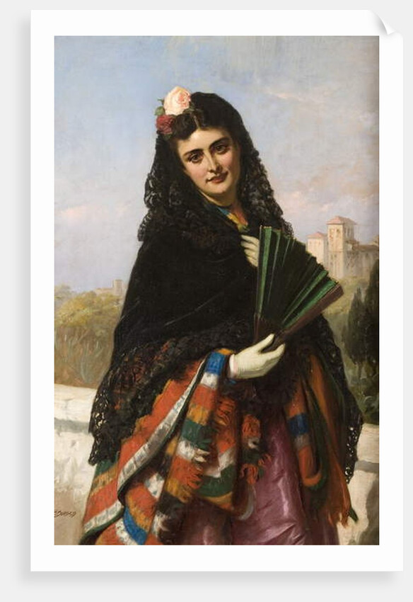 Spanish Lady with a Fan by John-Bagnold Burgess