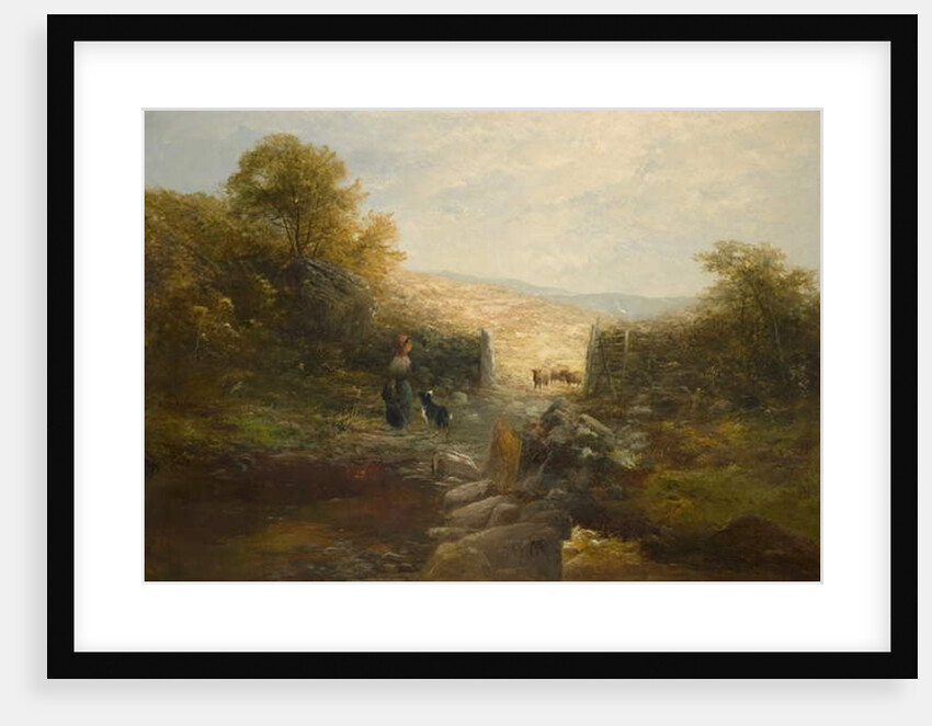 Shepherdess with Sheep by William Linnell