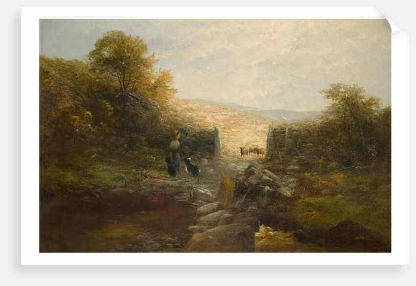 Shepherdess with Sheep by William Linnell