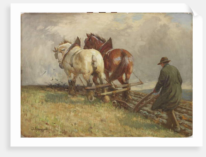 Ploughing, c.1900-19 by John Atkinson