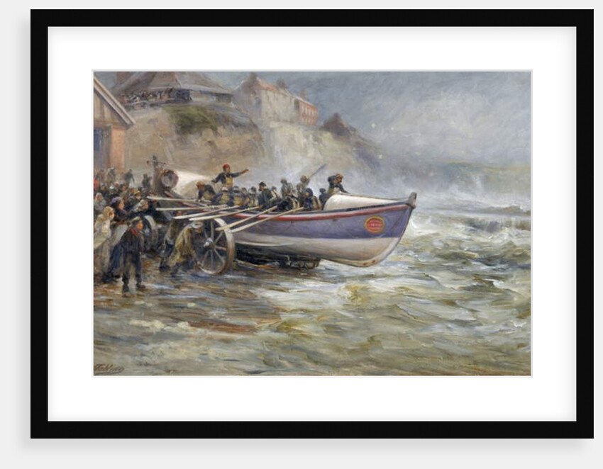 Launching the Cullerboats Lifeboat, 1902 by Robert Jobling
