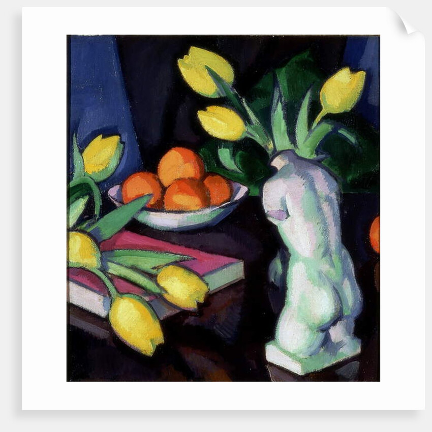 Yellow Tulips and Statuette by Samuel John Peploe