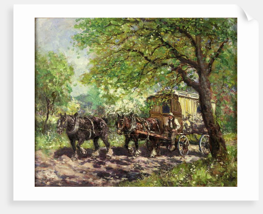 Two Horses and a Caravan by John Falconar Slater
