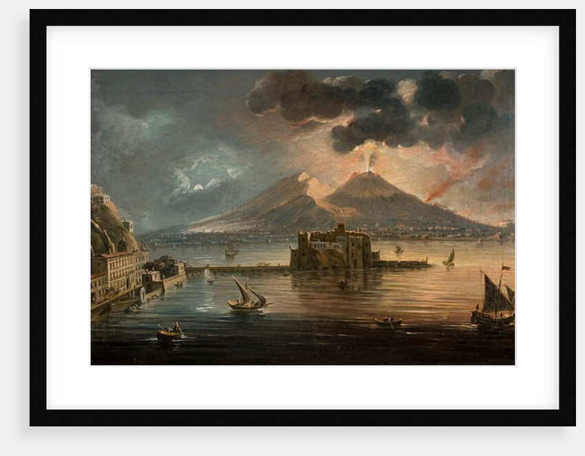 Naples at Night with Vesuvius Erupting by Pietro Antoniani