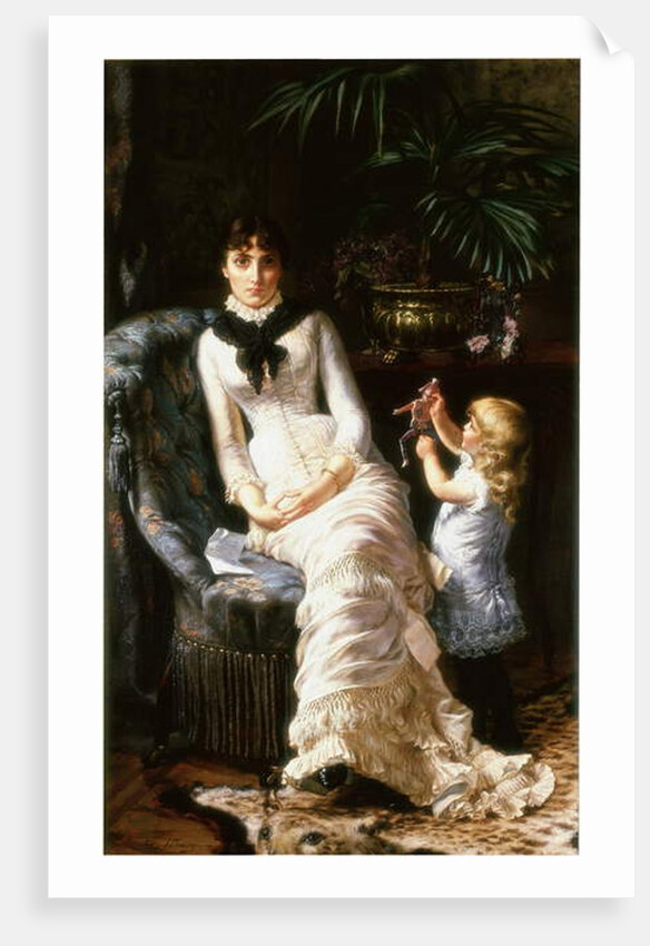 Sad News, c.1880-1883 by Edgard Farasyn