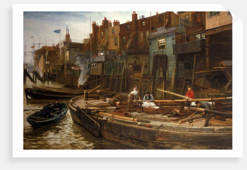 London River - The Limehouse Barge-Builders, 1877 by Charles Napier Hemy