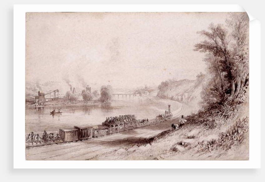 The River Wall at Wylam Scars by John Wilson Carmichael