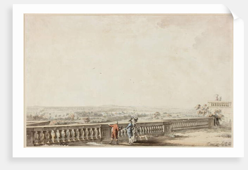 Figures on a Terrace by Michel Vincent Brandoin or Brandouin