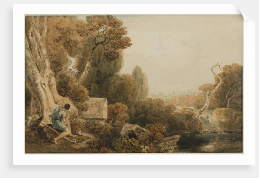 Classical Landscape of Dawn with Pastoral Figures and Aurora in Her Chariot, 1804 by Joshua Cristall