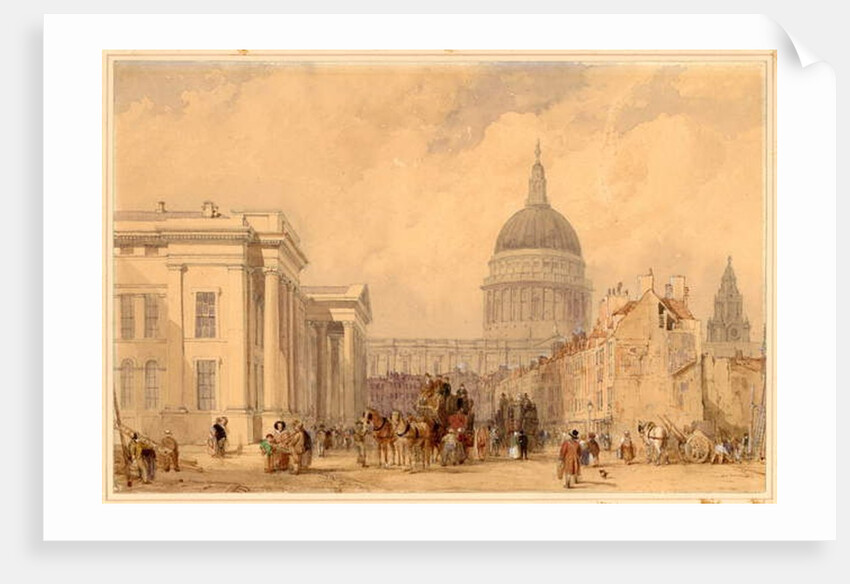The Post Office, St Martins le Grand, London, with St Paul's in the Distance by William Clarkson Stanfield