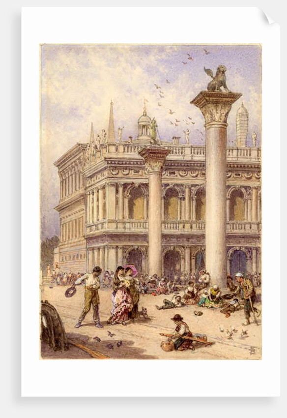 Library of St Mark's Square, Venice, 1868 by Myles Birket Foster