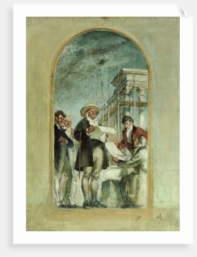 Sketch for 'The Four Founders of University College', 1922 by Henry Tonks