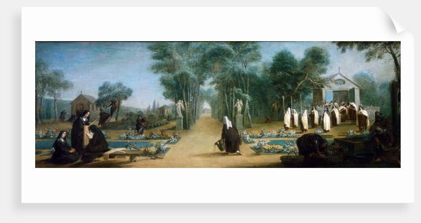 Convent garden and shrine, France, c.1870 by French School