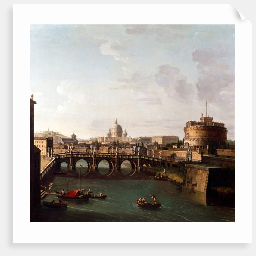 Rome, A View of the Tiber with the Castel Sant'angelo and Saint Peter's Basilica by Antonio Joli