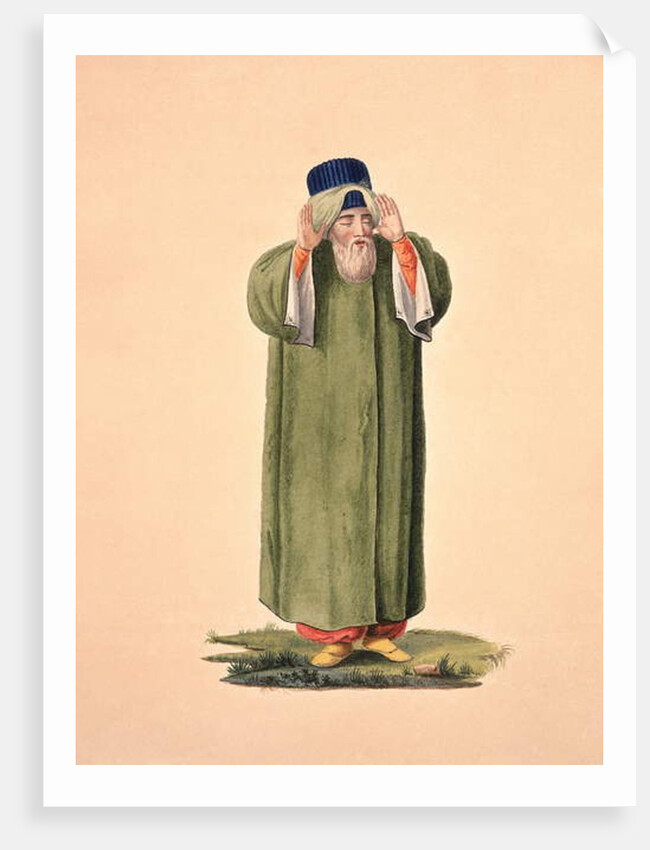 Imam Calling to Prayer, probably by Cousinery, Ottoman period, third quarter of 18th century by French School