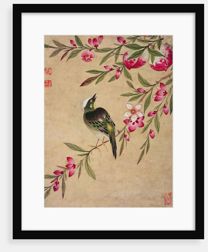 One of a series of paintings of birds and fruit, late 19th century by Guochen Wang