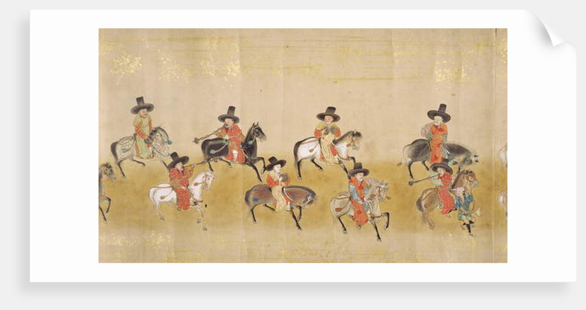 Sixth Korean Embassy to Japan in Meireki 1 at the time of Tokugawa Ietsuna's succession in 1651, possibly by Kano Masunobu by Japanese School