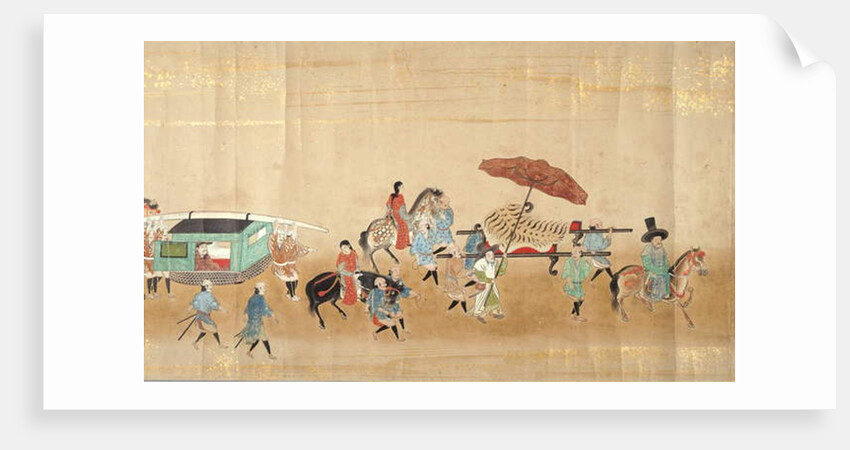 Sixth Korean Embassy to Japan in Meireki 1 at the time of Tokugawa Ietsuna's succession in 1651, possibly by Kano Masunobu by Japanese School