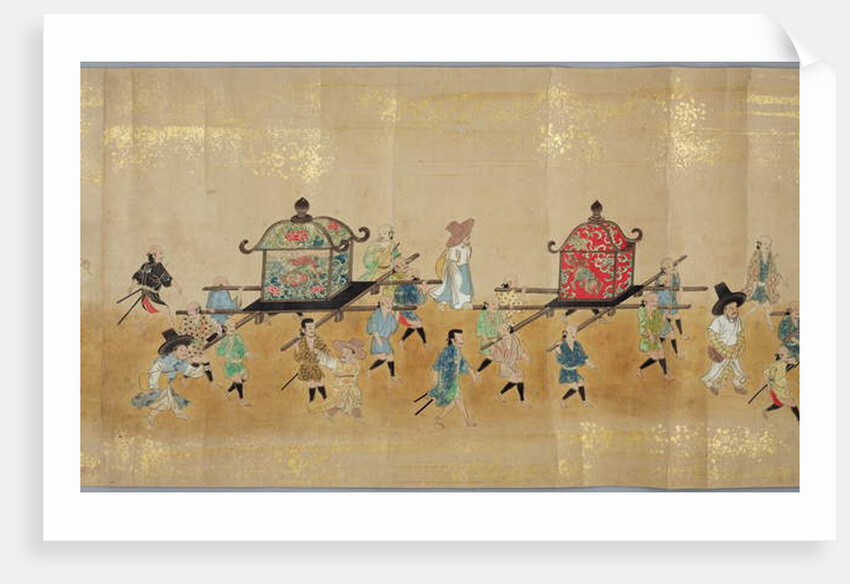 Sixth Korean Embassy to Japan in Meireki 1 at the time of Tokugawa Ietsuna's succession in 1651, possibly by Kano Masunobu by Japanese School