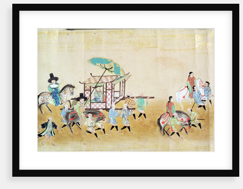 Part of the Sixth Korean Embassy to Japan at the time of Tokugawa Ietsuna's succession in 1651, possibly by Kano Masunobu 1655-57 by Japanese School