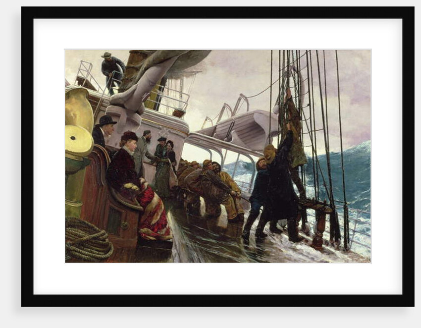 Binding Sail After a Gale, 1881 by Alfred Edward Emslie