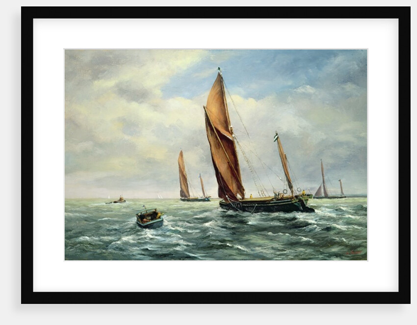 Sailing Barges racing on the Medway by Vic Trevett