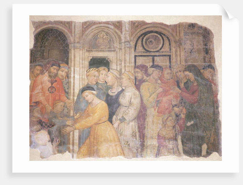 Scene from 'I capitani della Misericordia affidano alle madri i fanciulli abbandonati', 1386 by Niccolo di Pietro Gerini