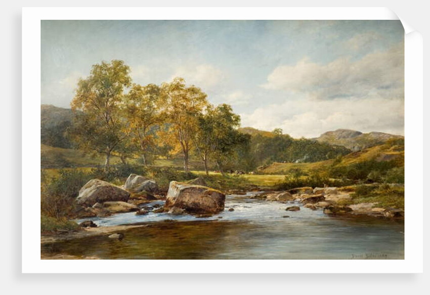 Stepping Stones on the river Llugwy, 1889 by David Bates