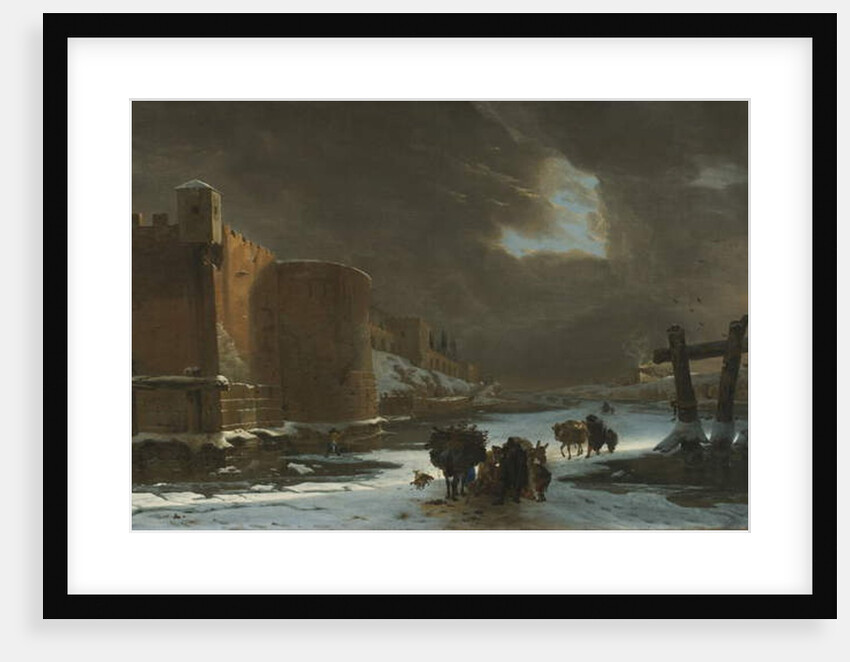 Frozen Moat Outside City Walls by Jan Asselyn