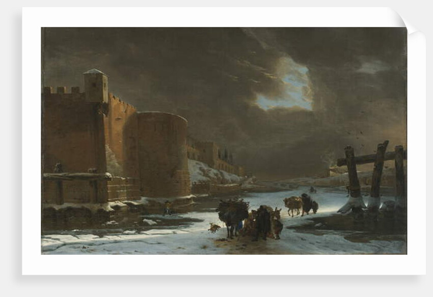 Frozen Moat Outside City Walls by Jan Asselyn