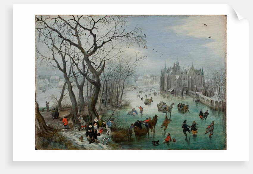 Winter Landscape with Skaters near a Castle, 1615 by Adriaen Pietersz. van de Venne