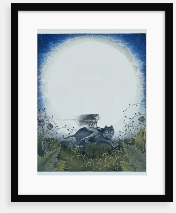 Scottish Witch on a Black Cat by Wayne Anderson