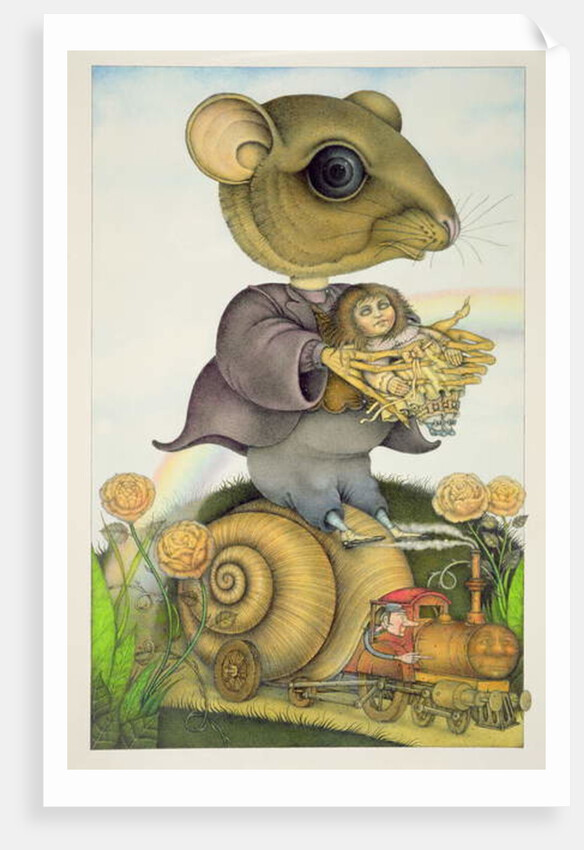 Mouse and Doll on a Snail Train by Wayne Anderson