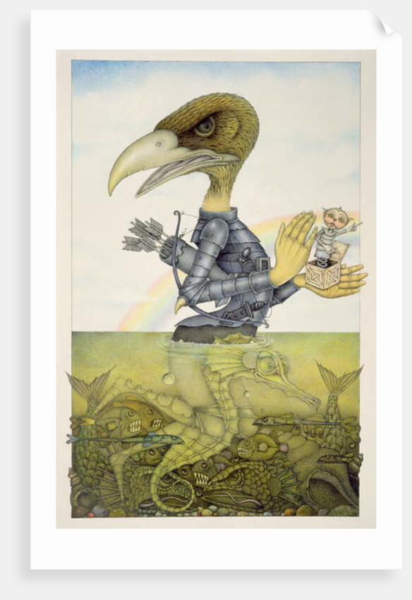 Bird in Armour on Sea Horse by Wayne Anderson