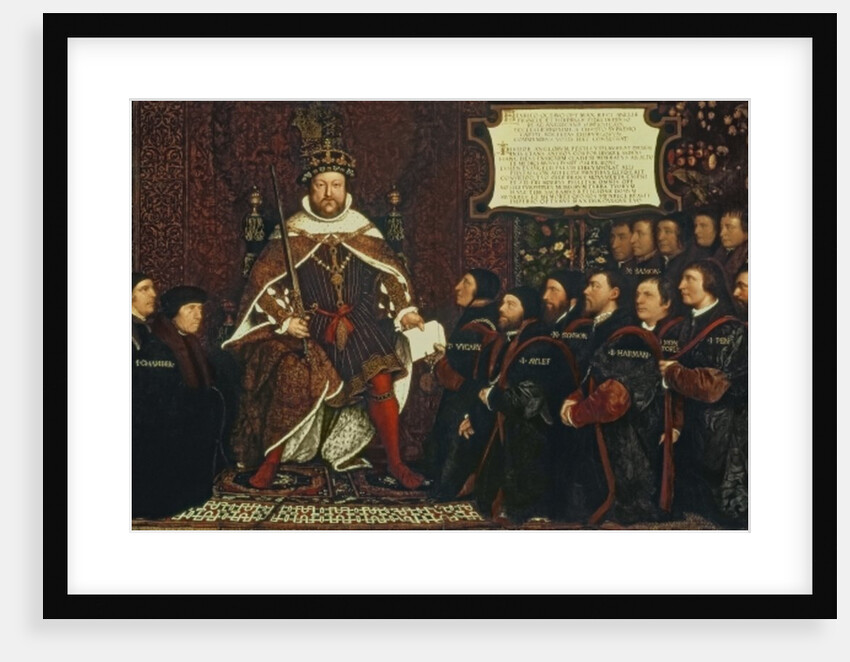 Henry VIII handing over a charter to Thomas Vicary, commemorating the joining of the Barbers and Surgeons Guilds, 1541 by Hans Holbein the Younger