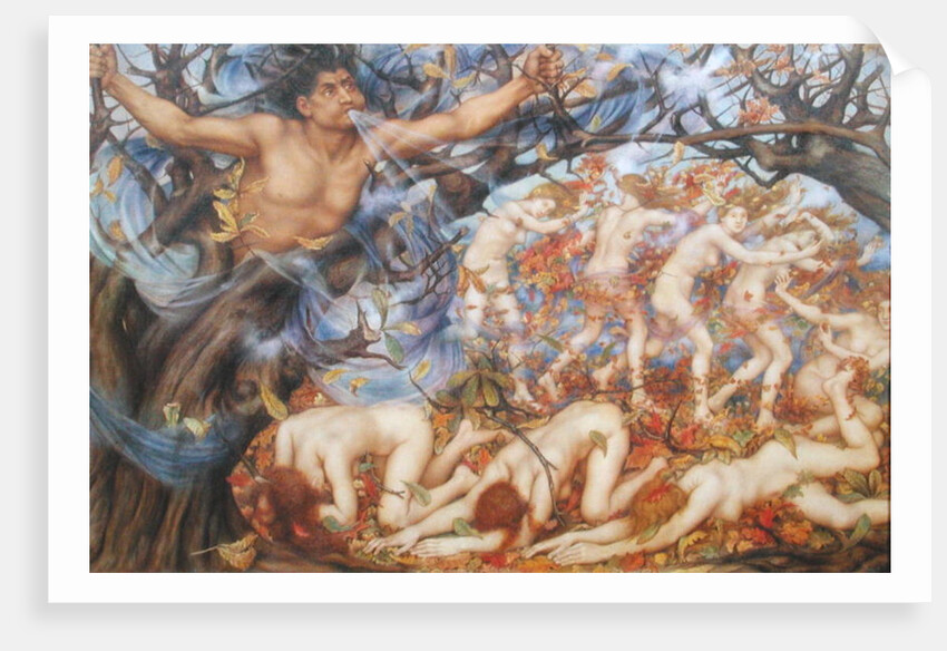 Boreas and Fallen Leaves by Evelyn De Morgan