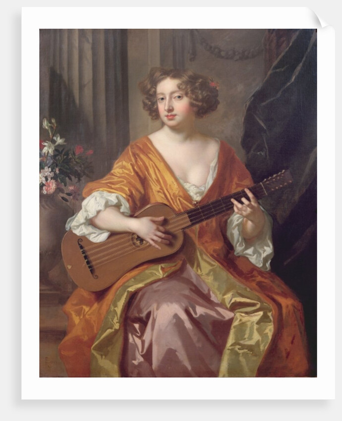 Portrait of Mrs Moll Davies, mistress of Charles II, flowers painted by Jean Baptiste Monnoyer by Peter Lely