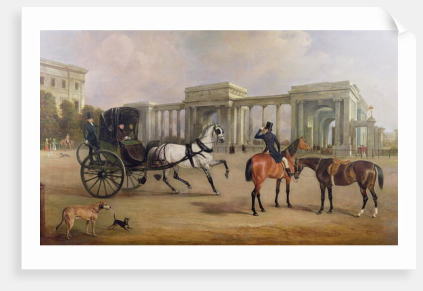Mr. Massey Stanley with cabriolet and hacks at Hyde Park Corner, 1833 by John E. Ferneley