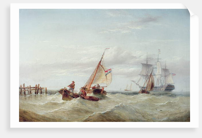 An East Indiaman and other Shipping off the Coast by Henry Redmore