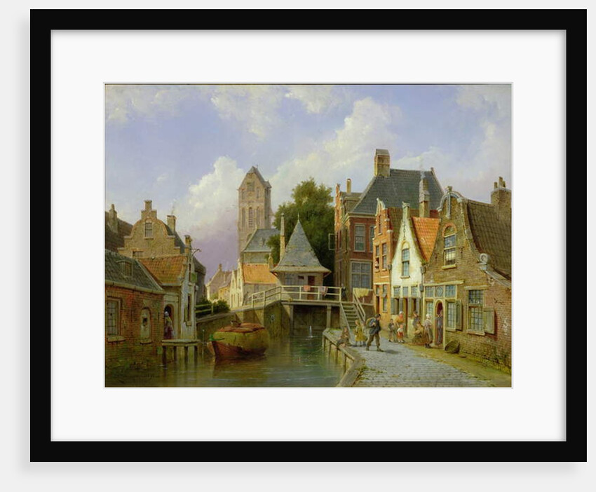 Canal Scene in Holland, 1898 by Pieter Christiaan Cornelis Dommelshuizen