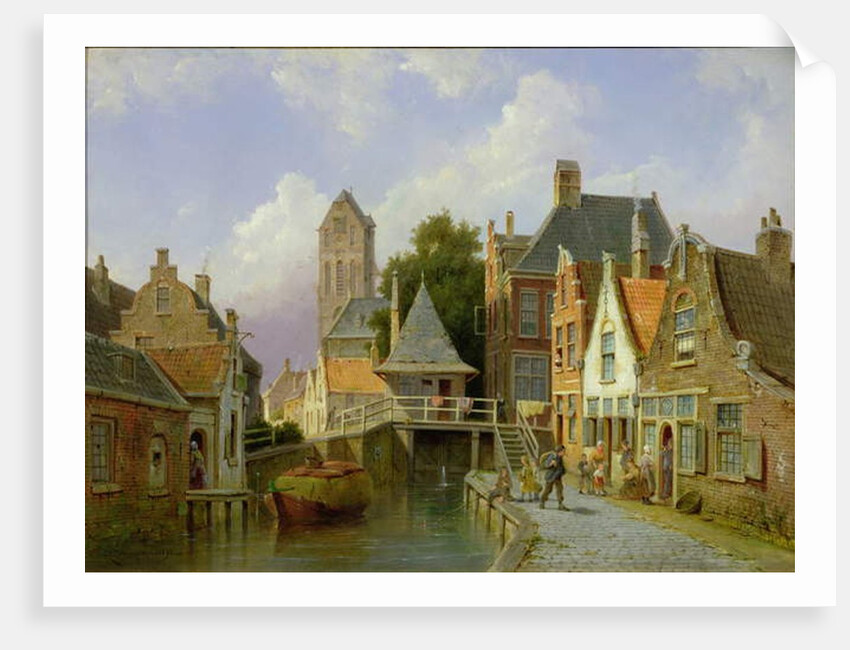 Canal Scene in Holland, 1898 by Pieter Christiaan Cornelis Dommelshuizen