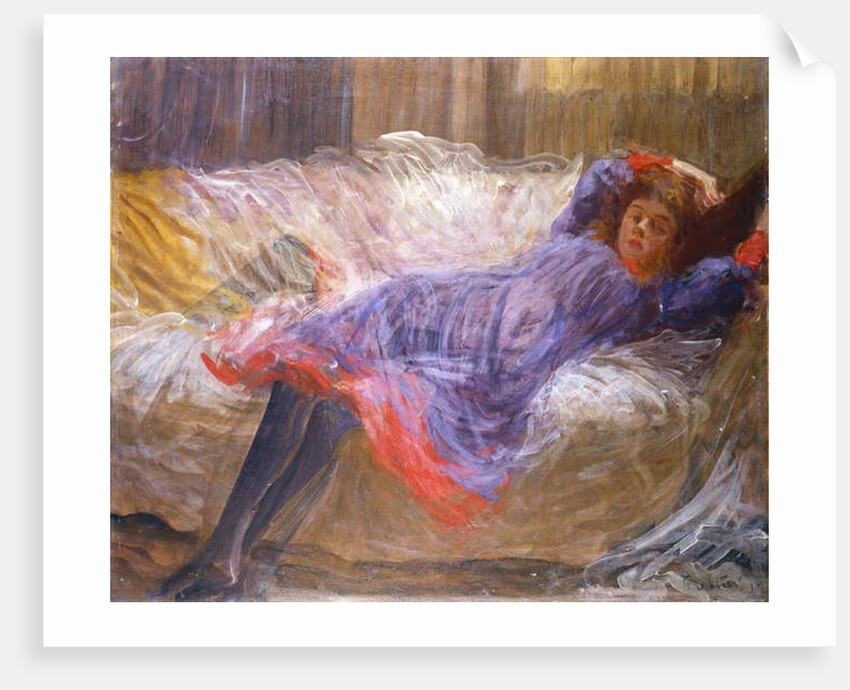 Girl Reclining on Sofa by Philip Wilson Steer