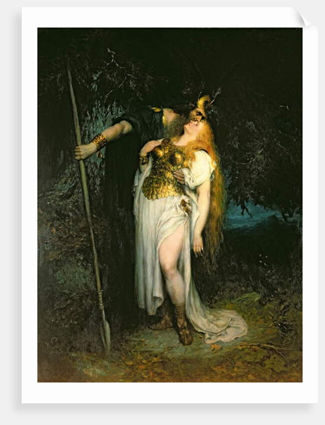 Wotan Bidding Farewell to Brunhilde, 1908 by Ferdinand Leeke