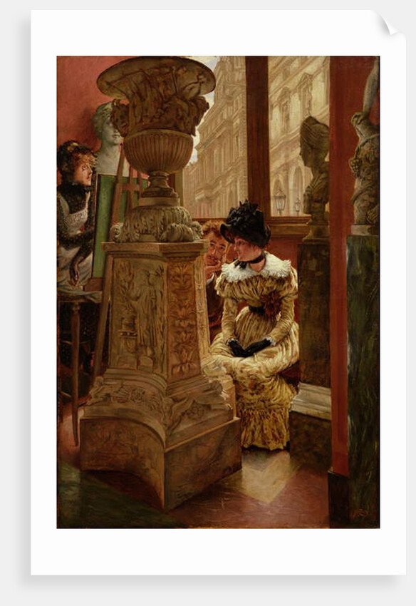 In The Louvre, 1883-5 by James Jacques Joseph Tissot