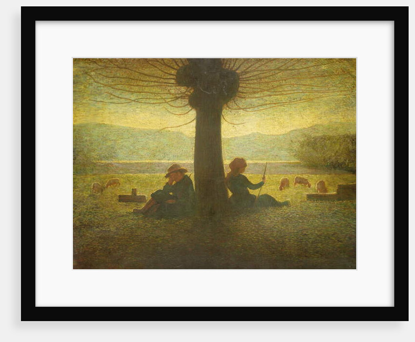 A Shepherd and Shepherdess resting beneath a Tree, c.1905 by Giuseppe Pellizza da Volpedo