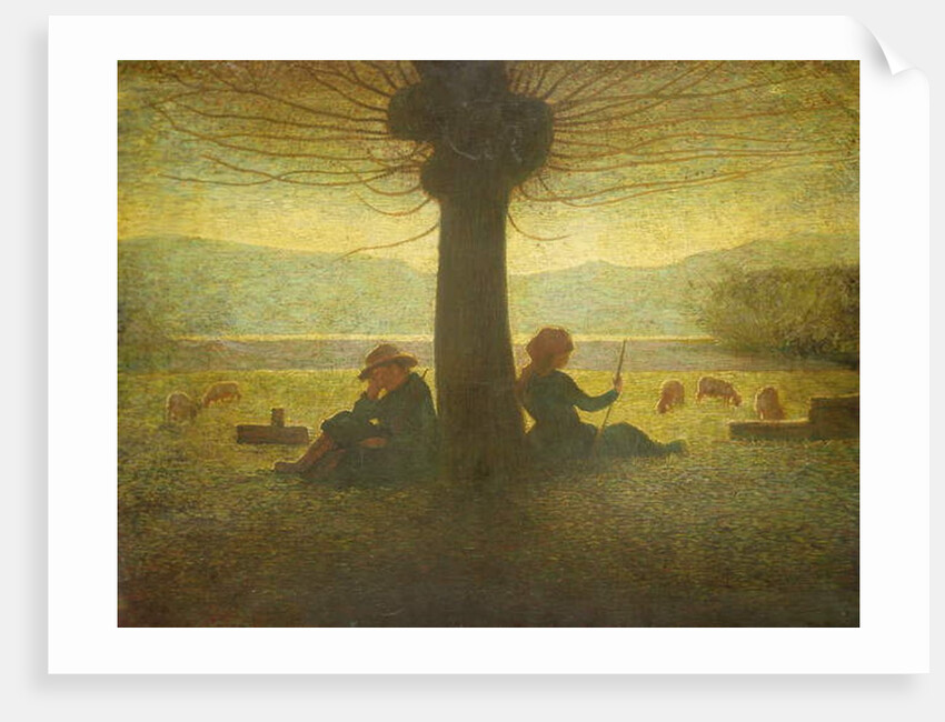 A Shepherd and Shepherdess resting beneath a Tree, c.1905 by Giuseppe Pellizza da Volpedo