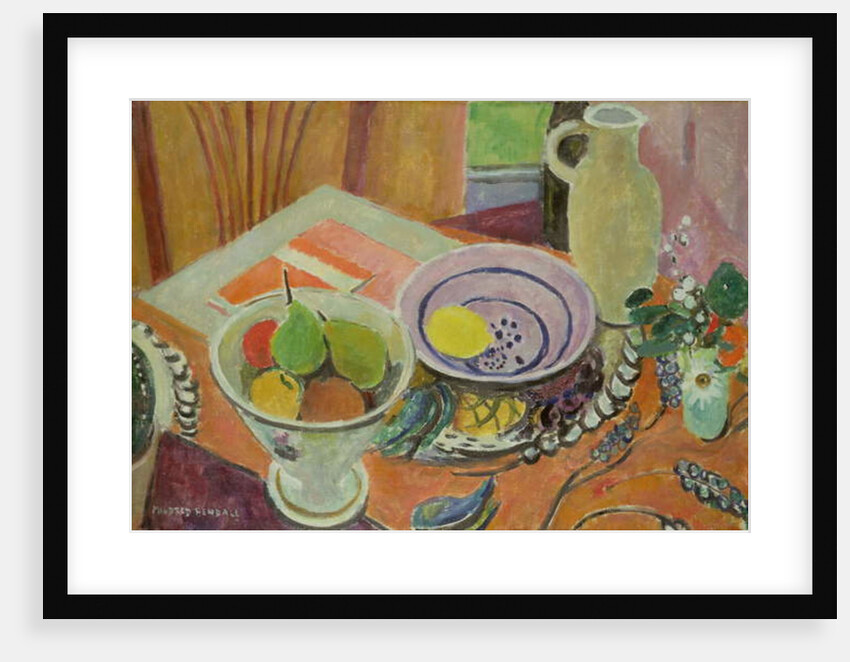 Pottery and Fruit on a Table by Mildred Bendall